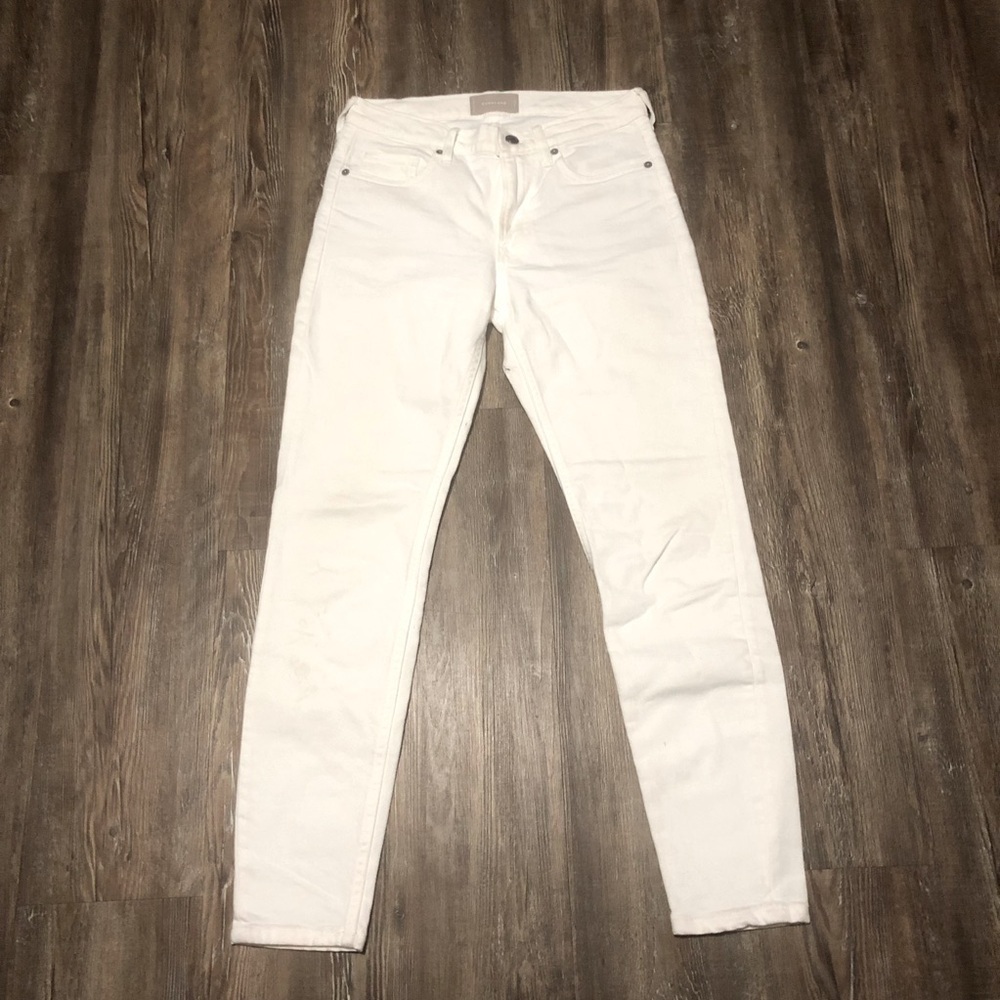 Everlane Jeans Women's 27 White Regular Fit Straight Leg Mid Rise Denim